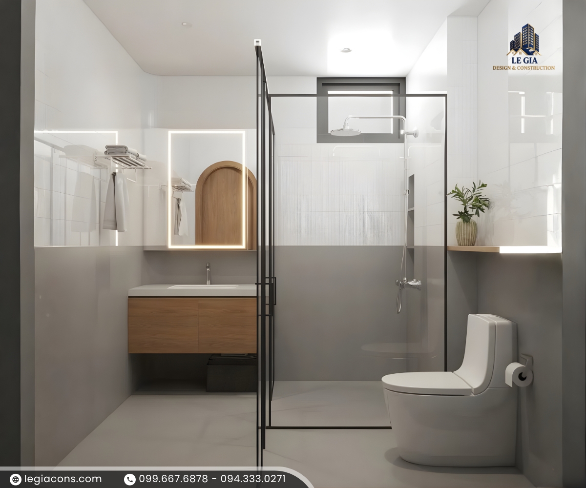 Nhà vệ sinh mẫu nhà phố 3 tầng hiện đại