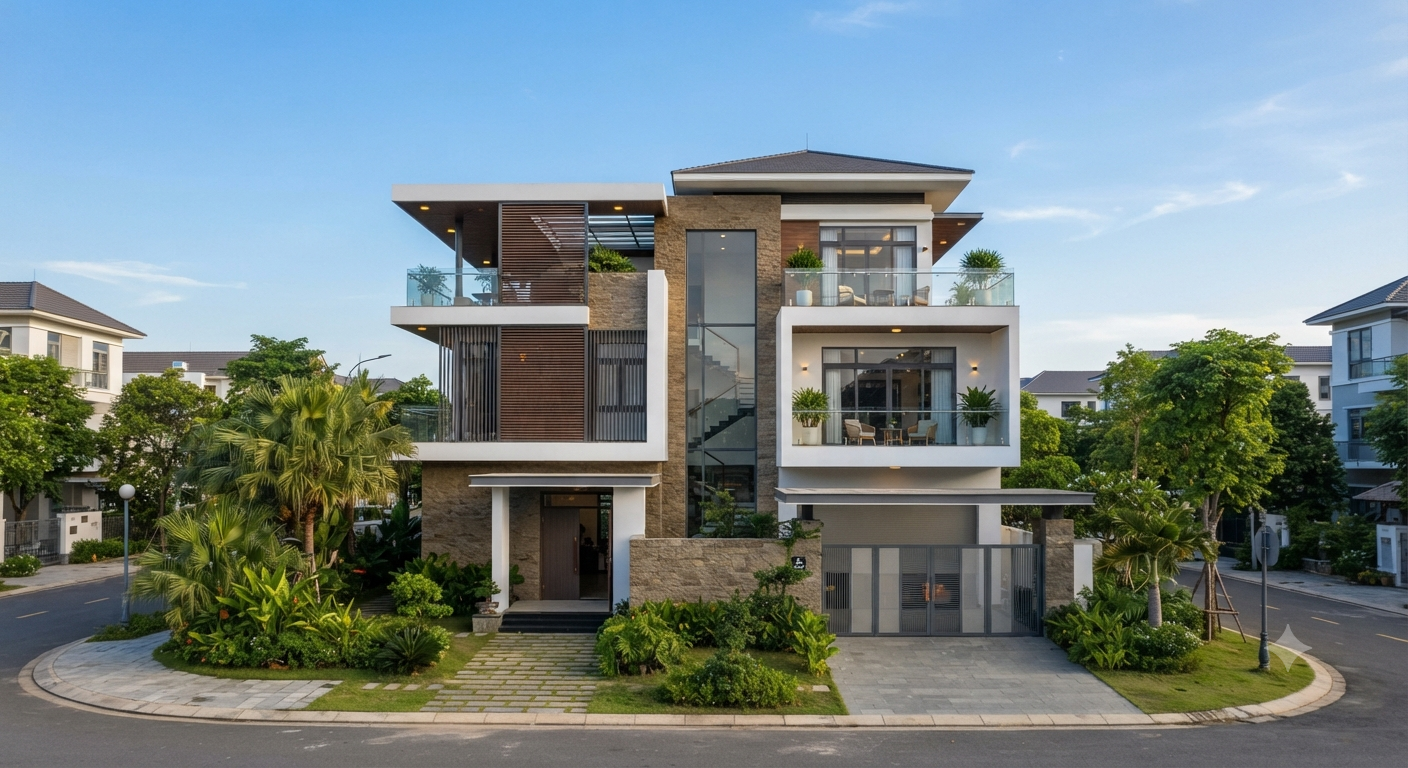 Thiết kế kiến trúc ngoại thất và tỷ lệ hình khối